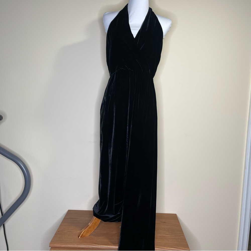 Alice + Olivia Black Velvet Jumpsuit